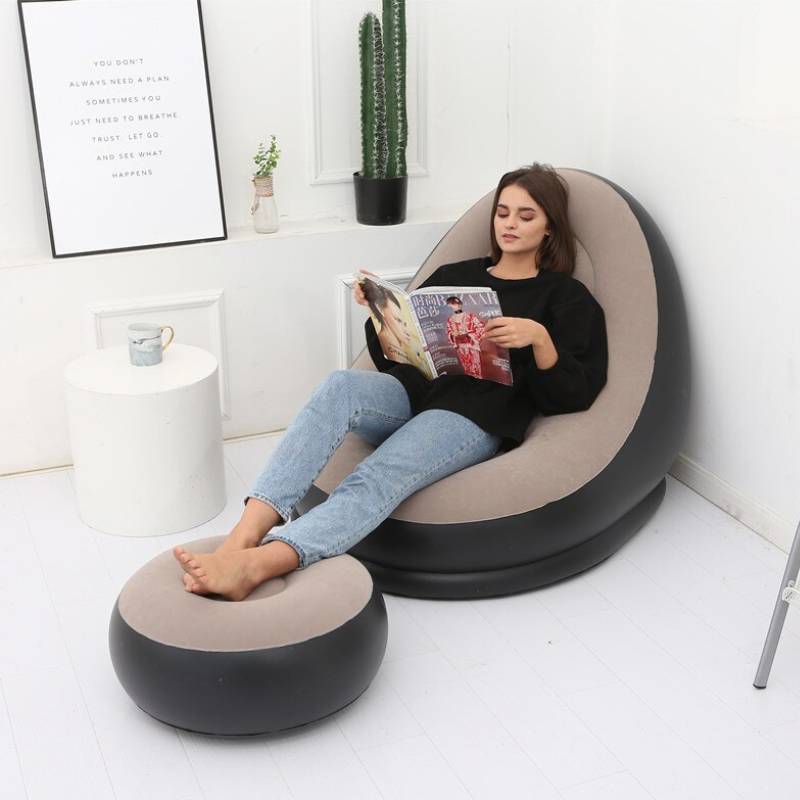 >SOFA PEREZOSO - Inflable con Puff (incluye inflador)