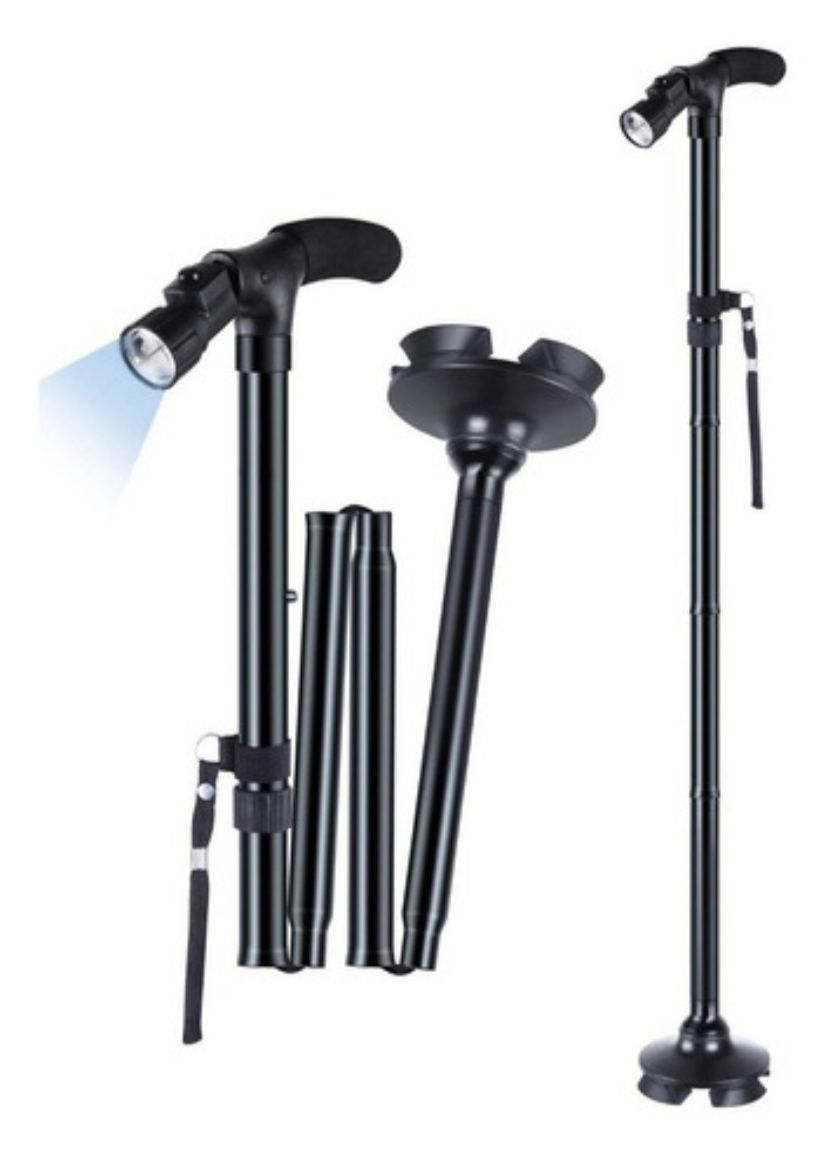 CAMINA SEGURO™ – BASTÓN ORTOPÉDICO PLEGABLE CON LUZ LED 🔦