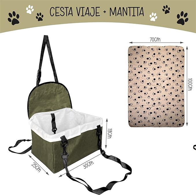 ASIENTO DE AUTO PARA MASCOTAS - 🐾🚗 PATITAS AL VOLANTE™ "No maneja, pero viaja cómodo" 😎
