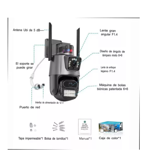 CAMARA DE SEGURIDAD IP WIFI PTZ 360° Centinela 360°