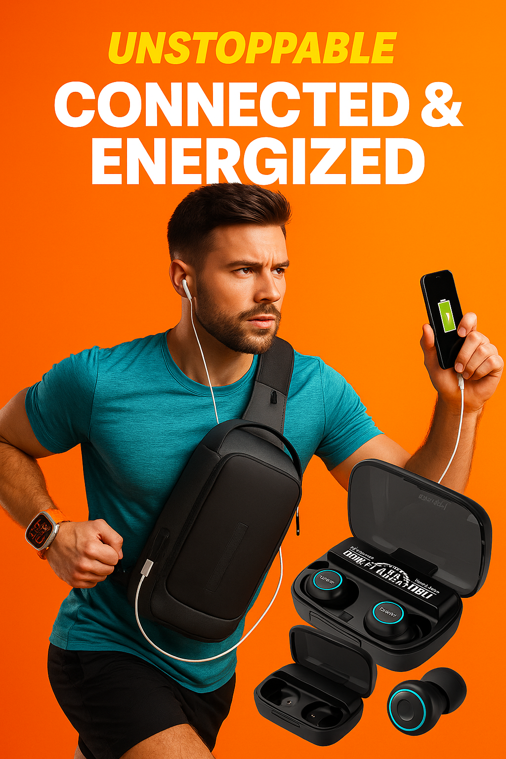SUPER-INCREIBLE-COMBO- AURICULAR BT, BOLSO, SMART WATCH...(imperdiblee...!!)