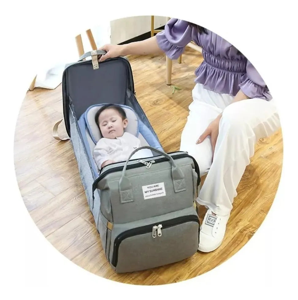 TODOBEBE™ - Bolsa Mochila De Pañales Para Papás - Cama De Bebé Plegable