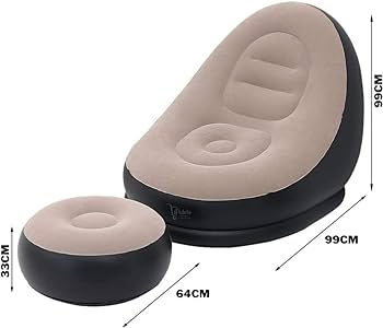 >SOFA PEREZOSO - Inflable con Puff (incluye inflador)
