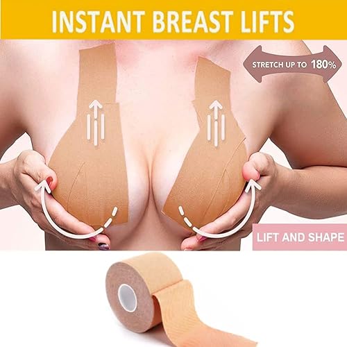 Cinta para Senos  GlamLift Set™-         ( 5 mts. 5,5 cm) + 10 Pezoneras Desechables