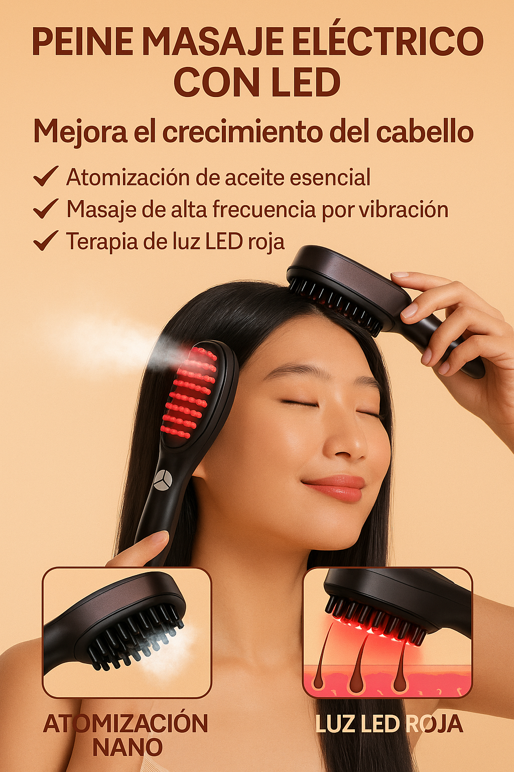 RevitaHairTherapy™  Peine con nanomasaje en spray